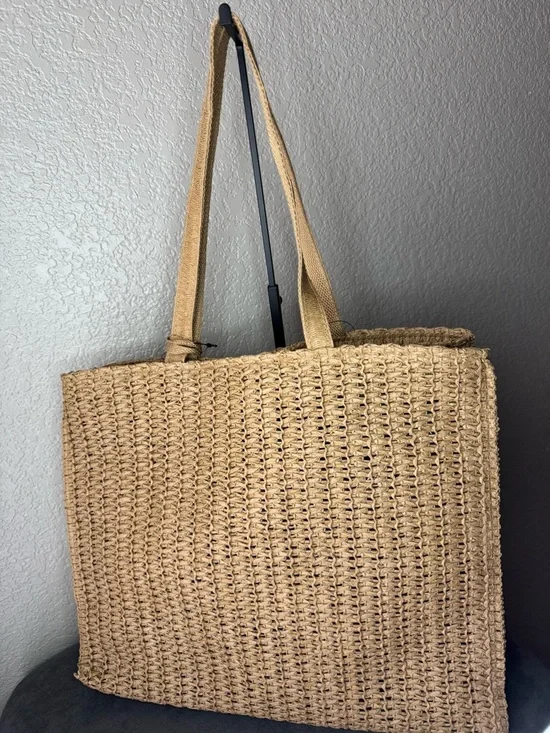 Sonoma ALOHA Straw Tote Bag w/ Pineapple Wristlet NWT Large Summer Beach Bag - Picture 8 of 11